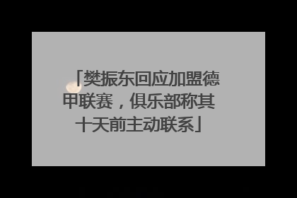 樊振东回应加盟德甲联赛，俱乐部称其十天前主动联系
