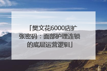 樊文花6000店扩张密码：面部护理连锁的底层运营逻辑