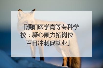 濮阳医学高等专科学校：凝心聚力拓岗位 百日冲刺促就业