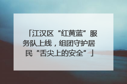 江汉区“红黄蓝”服务队上线，组团守护居民“舌尖上的安全”