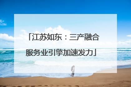 江苏如东：三产融合 服务业引擎加速发力