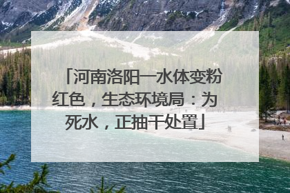 河南洛阳一水体变粉红色，生态环境局：为死水，正抽干处置