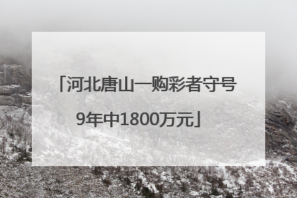 河北唐山一购彩者守号9年中1800万元