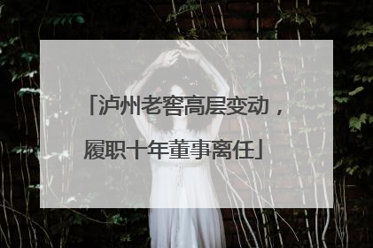 泸州老窖高层变动，履职十年董事离任