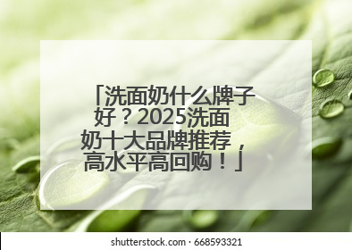 洗面奶什么牌子好？2025洗面奶十大品牌推荐，高水平高回购！