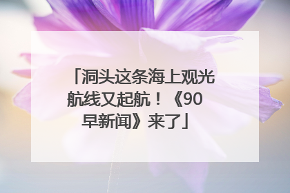 洞头这条海上观光航线又起航！《90早新闻》来了