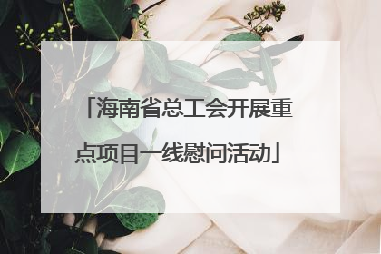 海南省总工会开展重点项目一线慰问活动