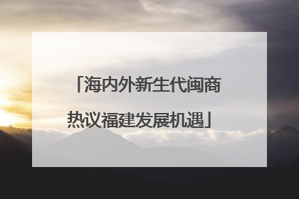 海内外新生代闽商热议福建发展机遇