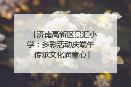 济南高新区景汇小学：多彩活动庆端午 传承文化润童心