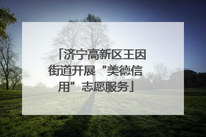 济宁高新区王因街道开展“美德信用”志愿服务