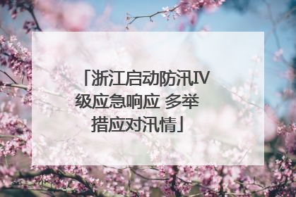 浙江启动防汛Ⅳ级应急响应 多举措应对汛情