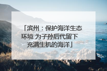 滨州：保护海洋生态环境 为子孙后代留下充满生机的海洋