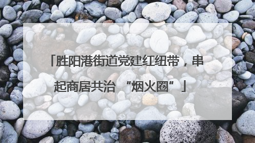 胜阳港街道党建红纽带，串起商居共治 “烟火圈”