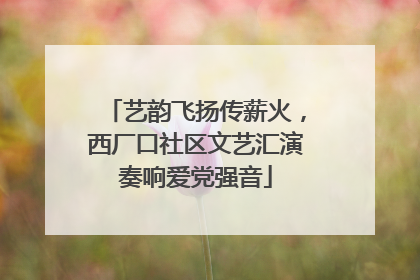 艺韵飞扬传薪火，西厂口社区文艺汇演奏响爱党强音