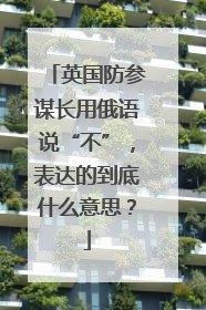英国防参谋长用俄语说“不”，表达的到底什么意思？