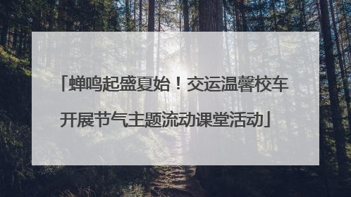 蝉鸣起盛夏始！交运温馨校车开展节气主题流动课堂活动