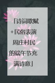 诗词歌赋+民俗表演 周庄村民的端午节充满诗意