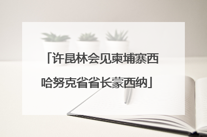 许昆林会见柬埔寨西哈努克省省长蒙西纳