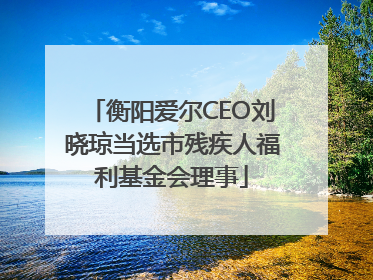 衡阳爱尔CEO刘晓琼当选市残疾人福利基金会理事