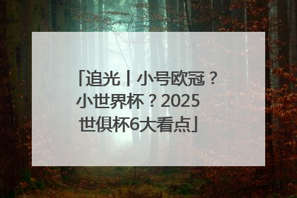 追光丨小号欧冠？小世界杯？2025世俱杯6大看点