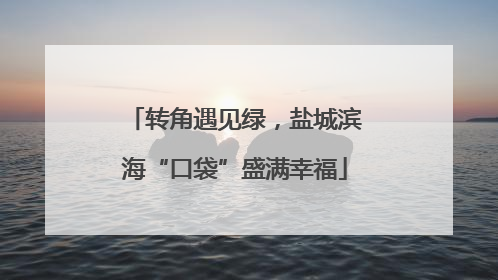 转角遇见绿，盐城滨海“口袋”盛满幸福
