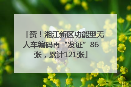 赞！湘江新区功能型无人车编码再“发证”86张，累计121张