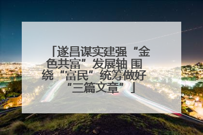 遂昌谋实建强“金色共富”发展轴 围绕“富民”统筹做好“三篇文章”