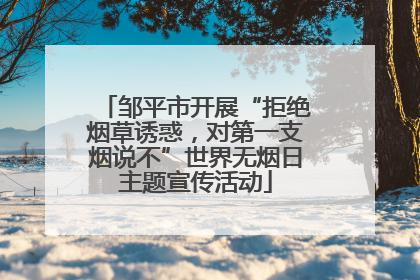 邹平市开展“拒绝烟草诱惑，对第一支烟说不”世界无烟日主题宣传活动