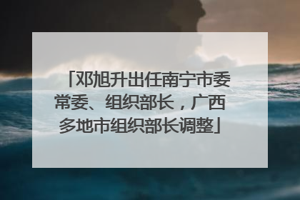 邓旭升出任南宁市委常委、组织部长，广西多地市组织部长调整