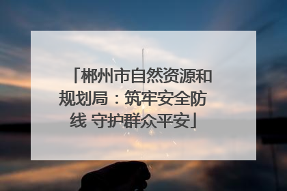 郴州市自然资源和规划局：筑牢安全防线 守护群众平安