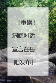 重磅！洞庭对话宣言在岳阳发布