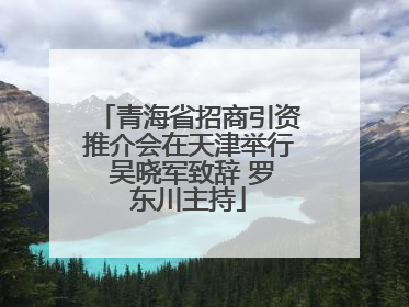 青海省招商引资推介会在天津举行 吴晓军致辞 罗东川主持