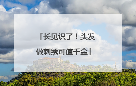 长见识了！头发做刺绣可值千金