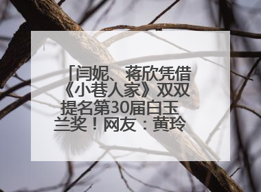 闫妮、蒋欣凭借《小巷人家》双双提名第30届白玉兰奖！网友：黄玲宋莹又相遇了