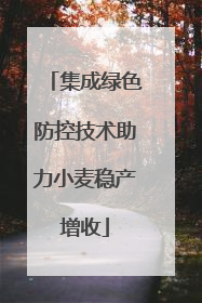 集成绿色防控技术助力小麦稳产增收