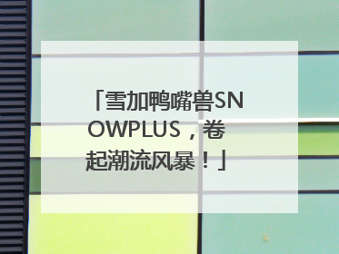 雪加鸭嘴兽SNOWPLUS，卷起潮流风暴！