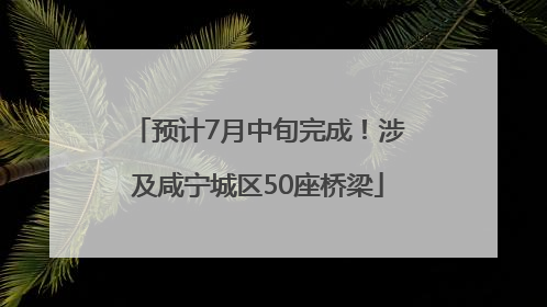 预计7月中旬完成！涉及咸宁城区50座桥梁