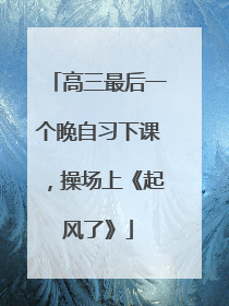 高三最后一个晚自习下课，操场上《起风了》