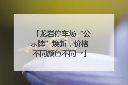龙岩停车场“公示牌”焕新，价格不同颜色不同→