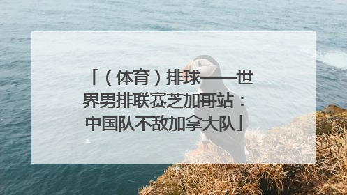 （体育）排球——世界男排联赛芝加哥站：中国队不敌加拿大队