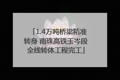 1.4万吨桥梁精准转身 南珠高铁玉岑段全线转体工程完工