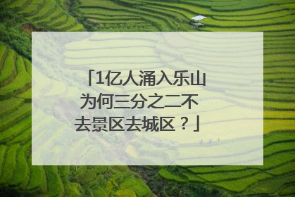 1亿人涌入乐山 为何三分之二不去景区去城区？