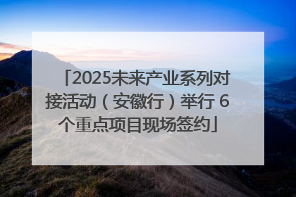 2025未来产业系列对接活动（安徽行）举行 6个重点项目现场签约