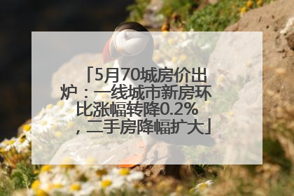 5月70城房价出炉：一线城市新房环比涨幅转降0.2%，二手房降幅扩大