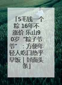 5毛钱一个粽 16年不涨价 乐山90岁“粽子爷爷”：方便年轻人吃口热乎早饭｜封面头条