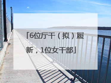 6位厅干（拟）履新，1位女干部