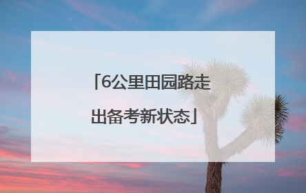 6公里田园路走出备考新状态