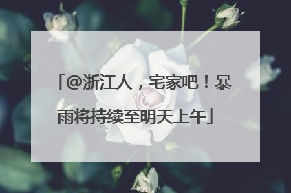 @浙江人，宅家吧！暴雨将持续至明天上午