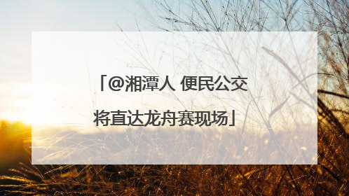 @湘潭人 便民公交将直达龙舟赛现场