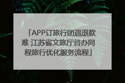 APP订旅行团遇退款难 江苏省文旅厅督办同程旅行优化服务流程